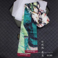 Foulard en soie étroit pour femme foulard de style printemps imprimé foulard en soie de décoration